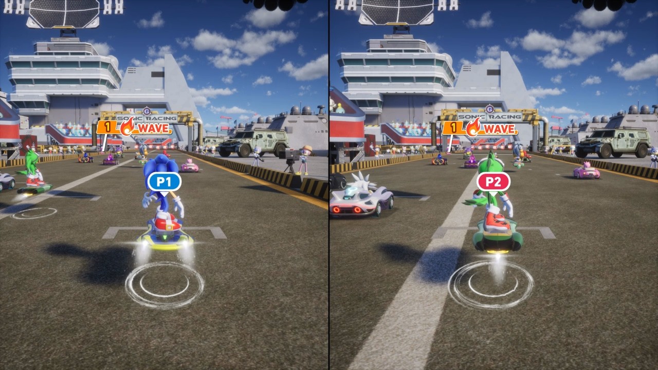 Sonic Racing: CrossWorlds 2-Player Split Screen Local Co-Op PS5 Gameplay (Sonic Riders Extreme Gear)