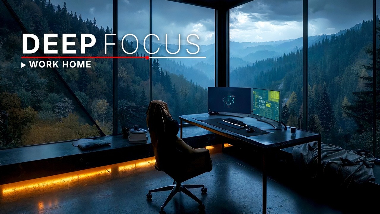 Calm Deep Work Music – Distraction-Free Ambient for Mountain Office Focus