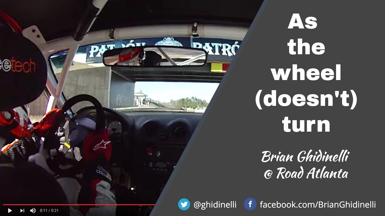 Racecar steering wheel comes off at Road Atlanta!