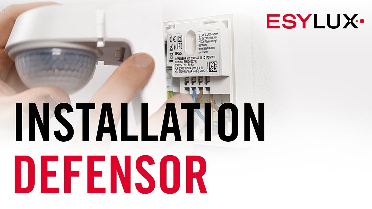 Install motion detectors DEFENSOR MD 230° and 280° easily I ESYLUX I Assembly & Installation