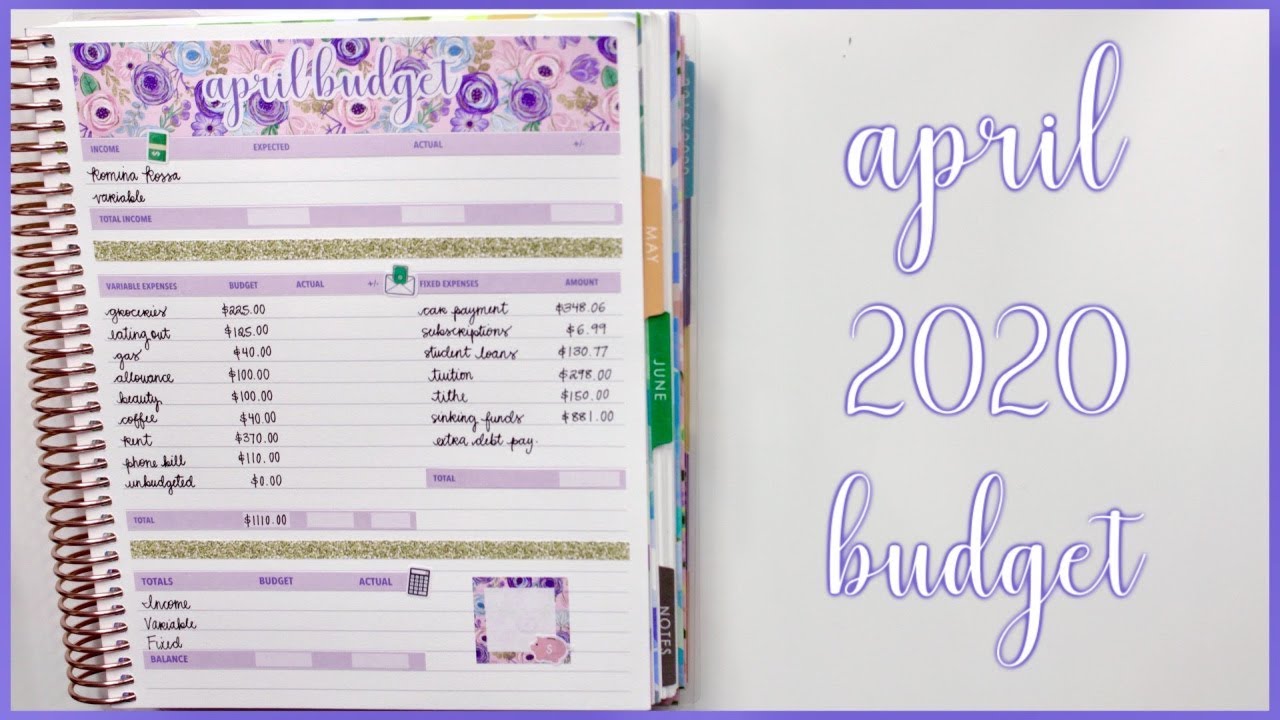 Budget with Me: April 2020 Monthly Budget | Romina Vasquez