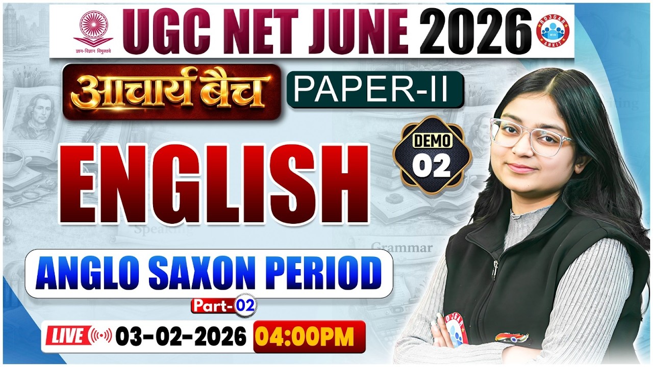 UGC NET English 2026 | Anglo Saxon Period | आचार्य बैच Demo 02 | UGC NET Paper 2 English Class
