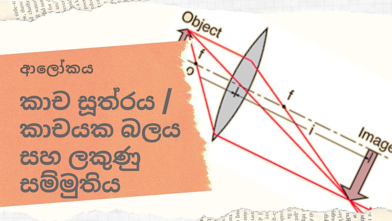 කාච සූත්‍රය සහ ලකුණු සම්මුතිය (lens equation)