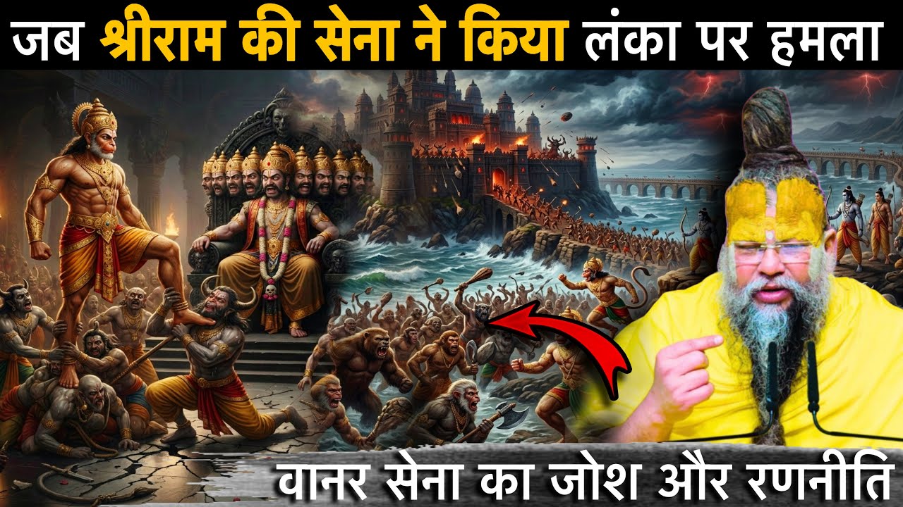 🔱 रामायण महायुद्ध: जब श्री राम की सेना ने किया लंका पर प्रलयंकारी हमला |वानर सेना का जोश और रणनीति⚔️