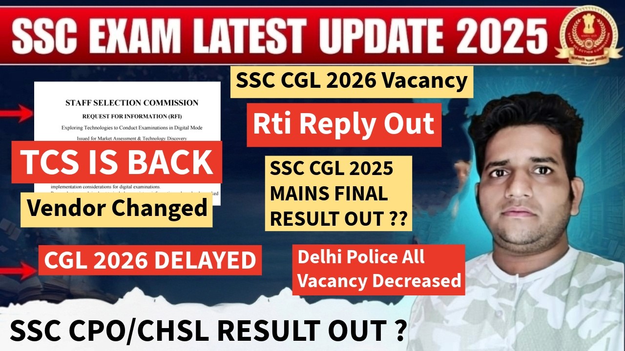 SSC CGL 2026 Vacancy🔥 Low Vacancy 😡 Vendor Changed 🔥 CGL 2025 Result 🔥 SSC CPO & CHSL Result 2025 😡