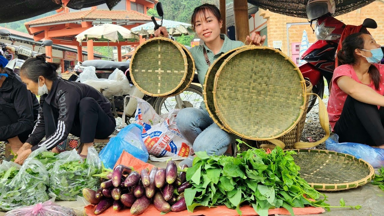 FULL VIDEO: How To Knit Bamboo Baskets - Harvest Eggplants and Yams Going to the Market to Sell