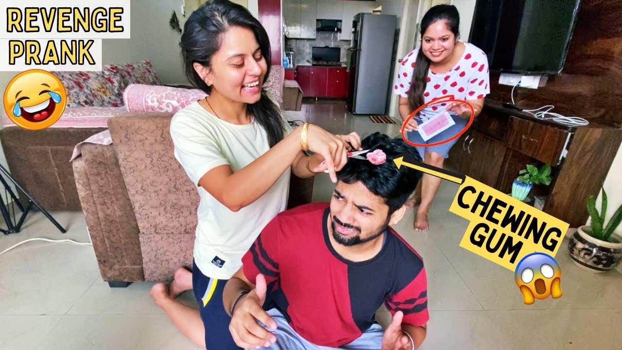 HAIRCUT Prank on Husband Gone Wrong!!! (Chewing Gum in Hair)