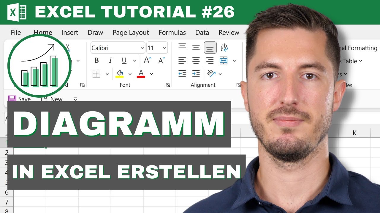 Diagramme in Excel | Ein erstes Diagramm erstellen und Optionen verwenden - Excel Tutorial #26