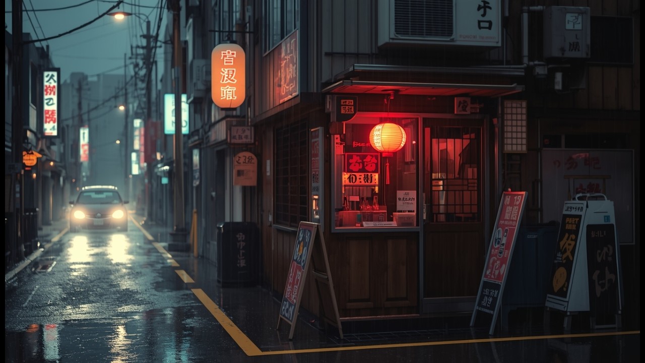Cozy Rainy Cafe Japan – Soft Lofi Beats for Sleep & Relax