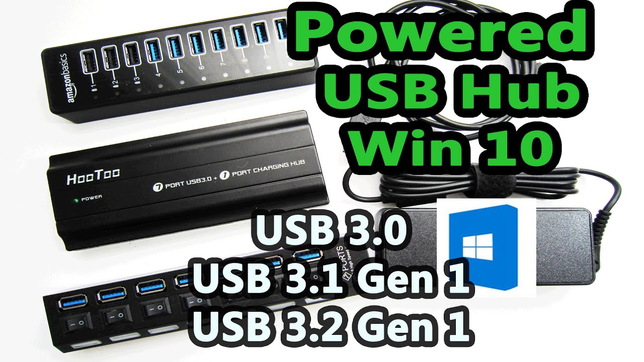 10 Port Powered USB 3.0 Hub That works with Windows 10  - USB 3.1 USB 3.2 Gen 1