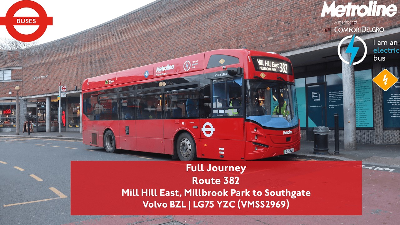 Full Journey | Route 382 to Southgate | Brand New Volvo BZL ⚡| VMSS2969 (LG75 YZC)
