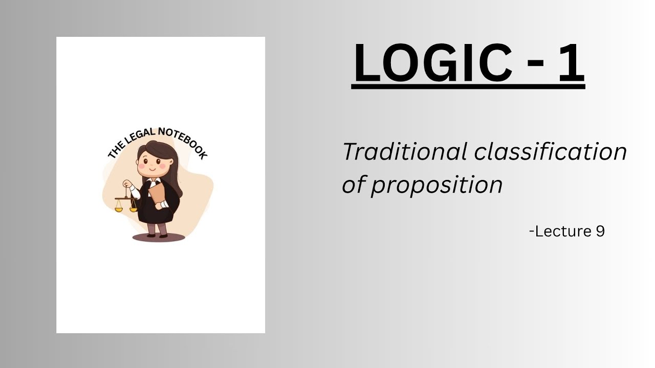 LOGIC - 1 | Module - 2 | Traditional classification of proposition