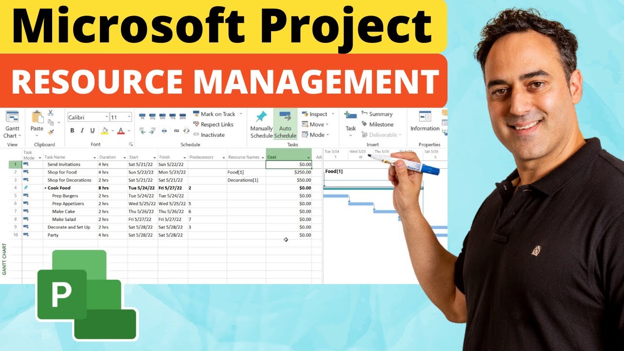 Добавление управления ресурсами в Microsoft Project — включая диаграмму Ганта