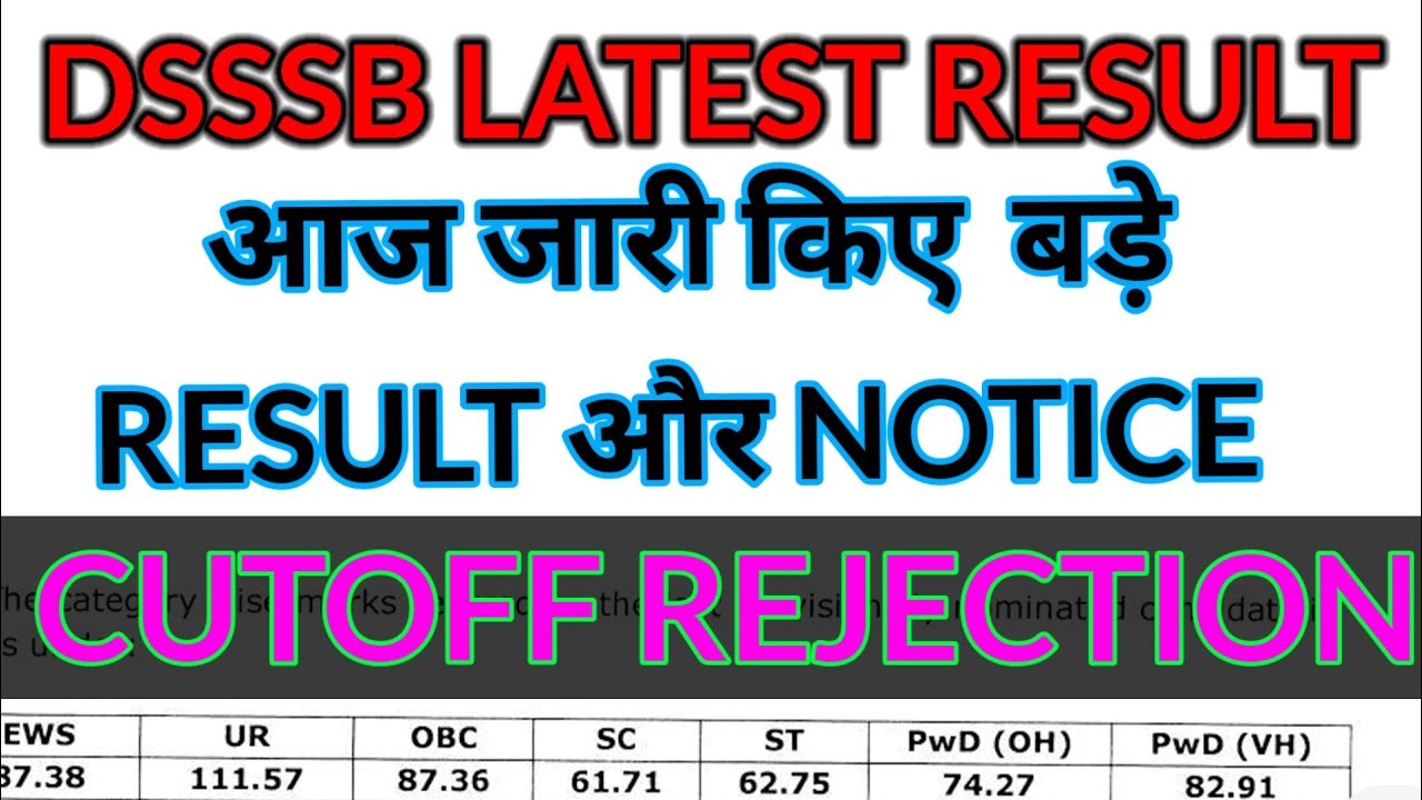 DSSSB LATEST RESULT| DSSSB TODAY NEWS| TGT PRT RESULTS| DSSSB LATEST UPDATES| TGT MATHS RESULT