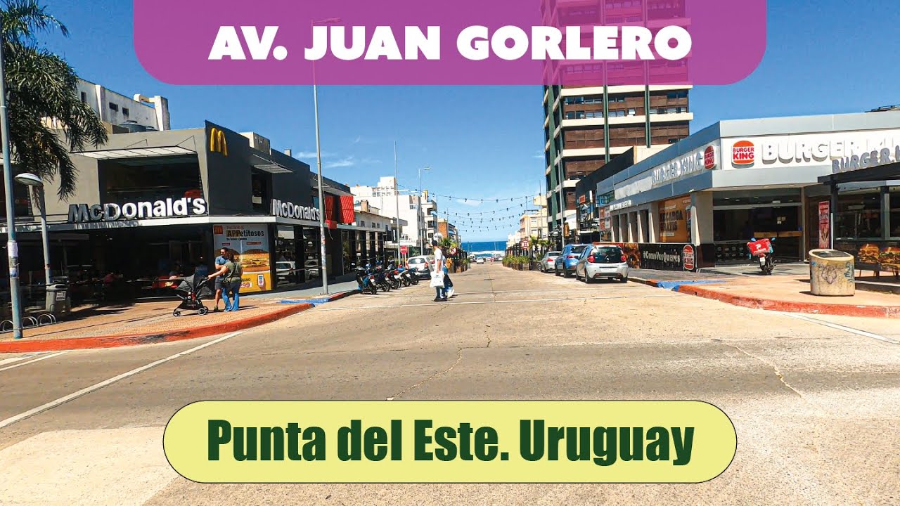 Walking Avenida Juan Gorlero. Punta del Este. Uruguay. to the South West. To 'La Punta'.