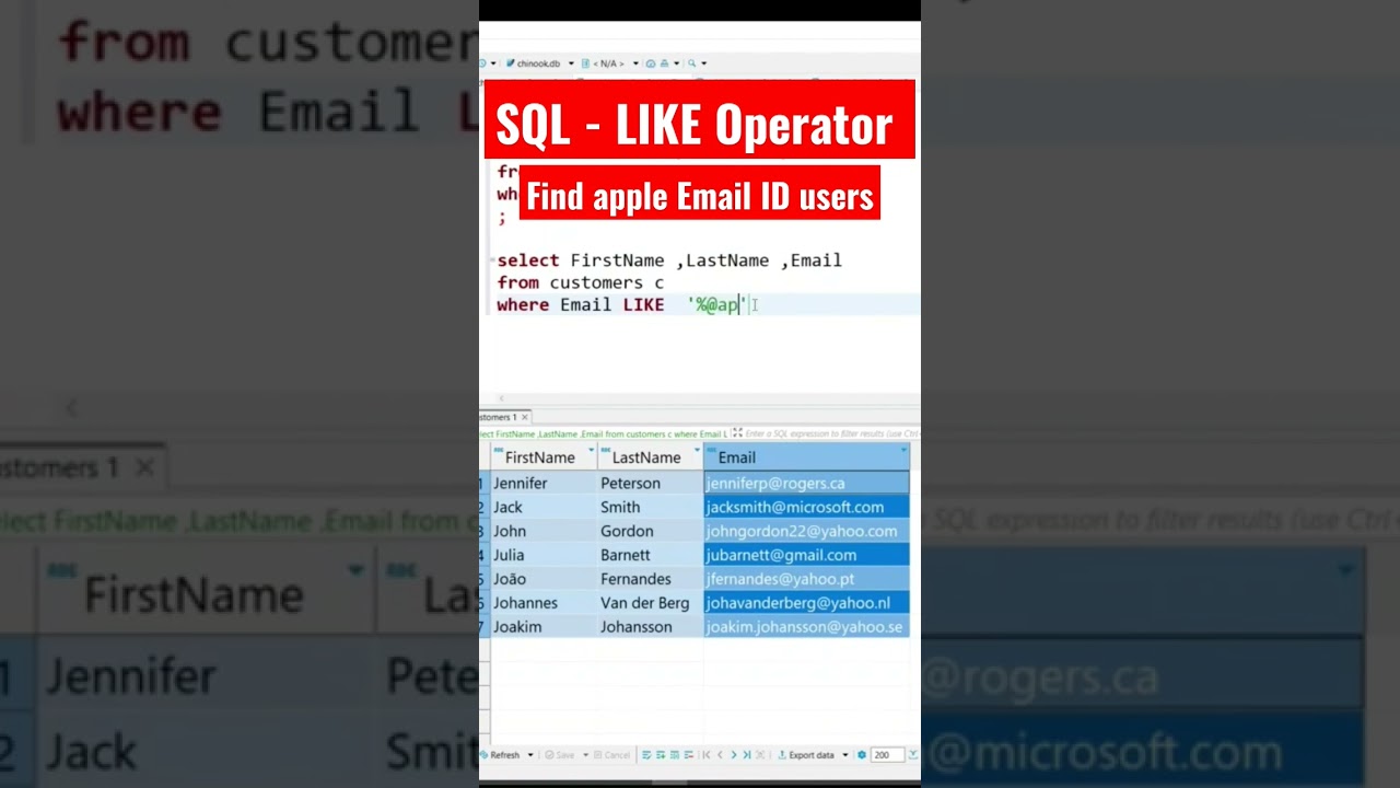 Using the SQL LIKE Operator for Advanced Search Queries, full video in the description #sql