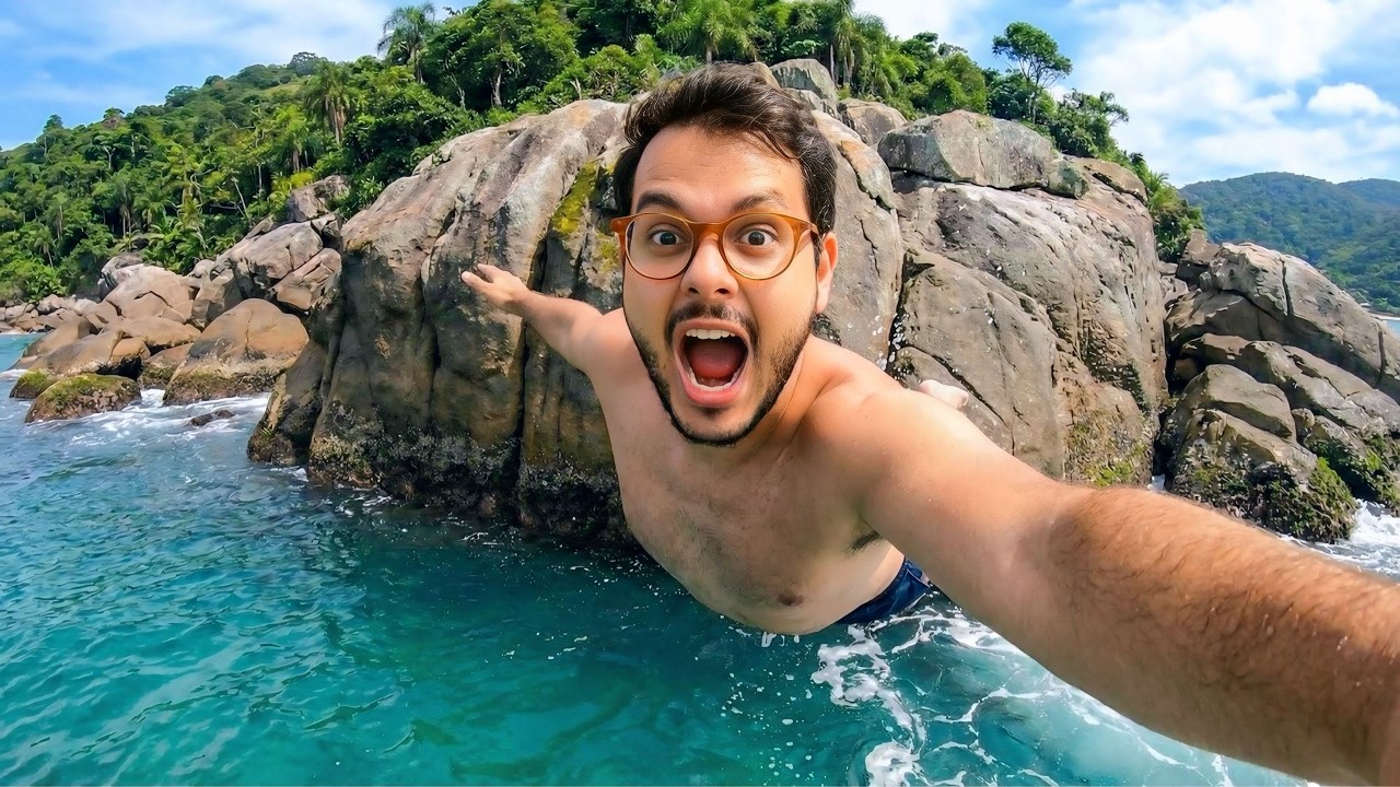 ACHAMOS UMA PISCINA NATURAL EM FLORIPA E PULAMOS DO TOPO!