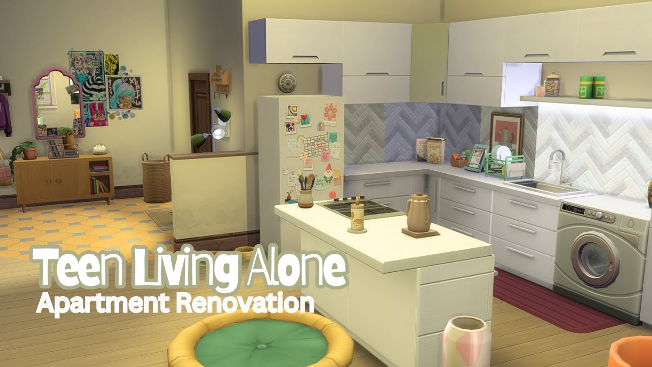 Teen Living Alone in San Myshuno | Apartment Renovation | Sims 4 Speed Build