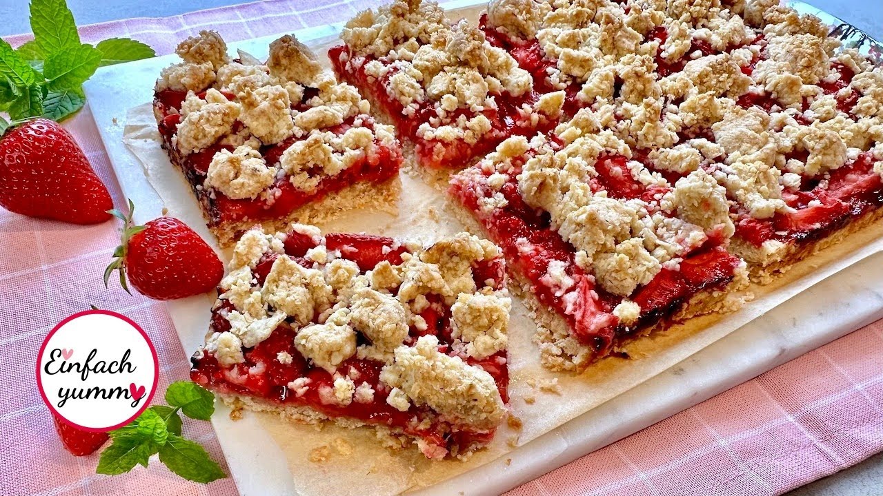 Erdbeer Streusel Schnitten 🍓🍓 einfach yummy - Thermomix® TM5/TM6
