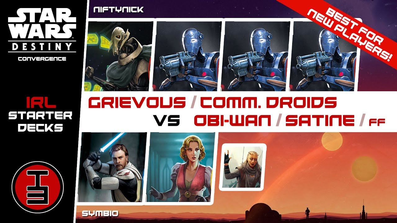 Star Wars Destiny Introduction Game Play - Grievous vs Obi-Wan Convergence Starter Decks