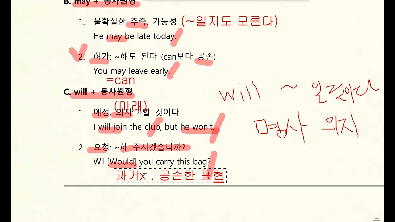 ㅂㅈㅇ 인터미디어트 ch3 조동사