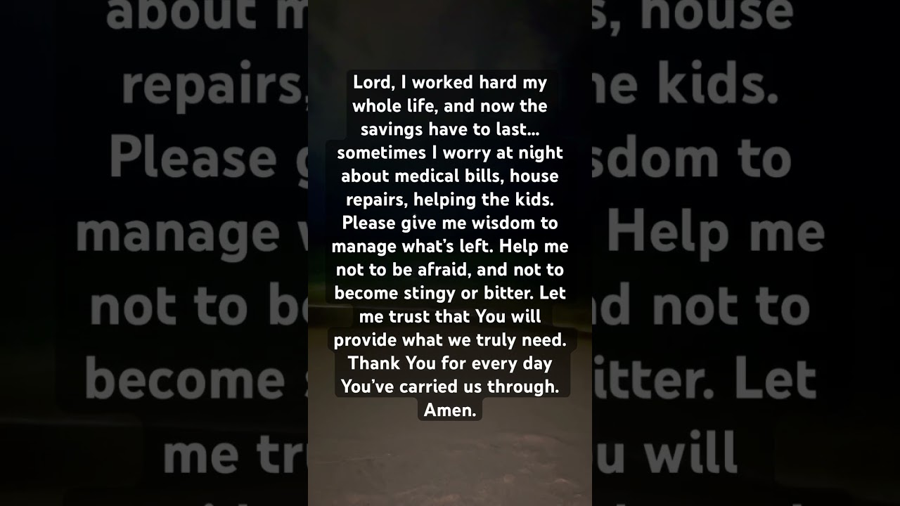 Prayer for Financial Wisdom in Retirement