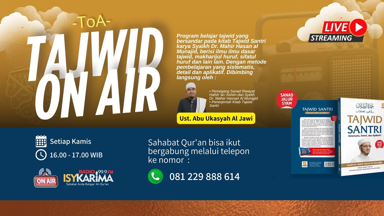 🔴 Tajwid On Air 'Umdatut Thullab Bagian 7