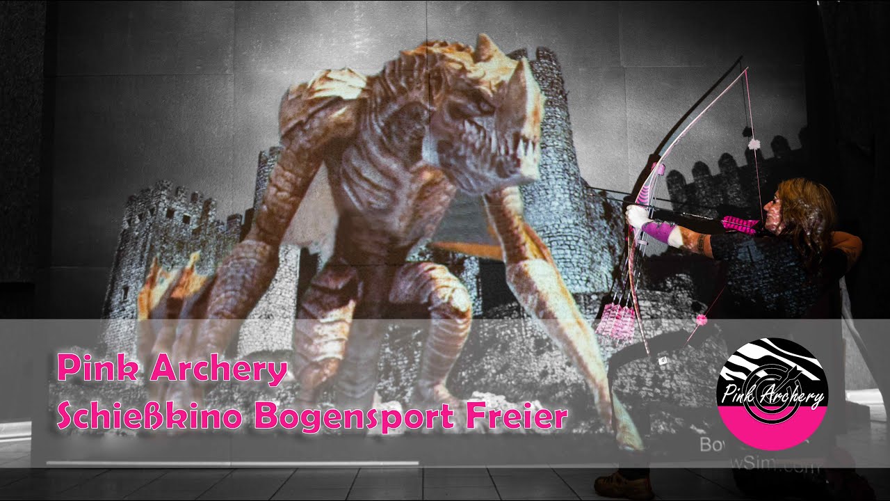 Schießkino Bogensport Freier 4k; intuitives Bogenschießen; Bogensport; Pink Archery; 3D