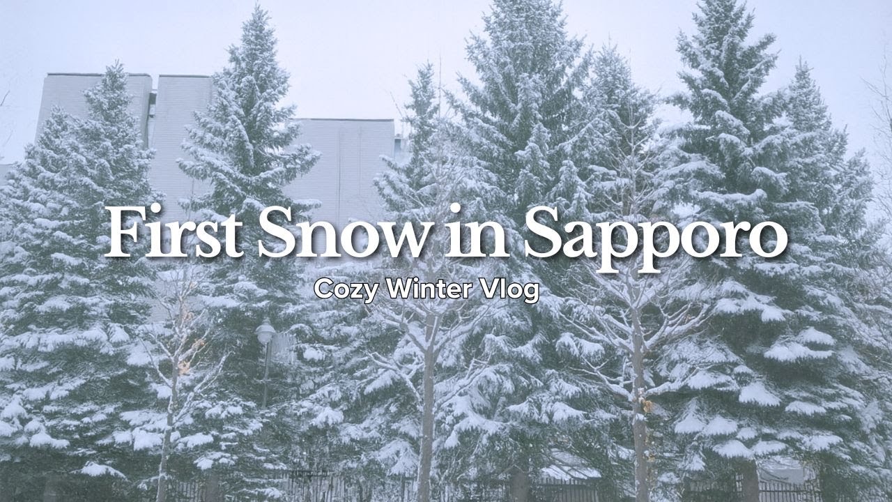 My First Snow in Sapporo | Cozy Morning Walk & Homemade Chestnuts|Winter Vlog in Japan Hokkaido
