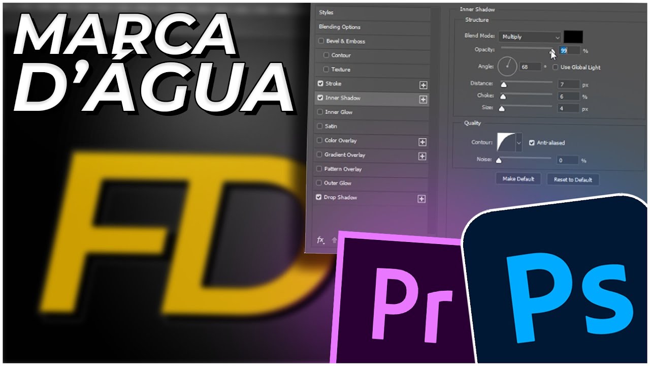 Como criar MARCA D'ÁGUA PROFISISONAL no Adobe Photoshop (FÁCIL)