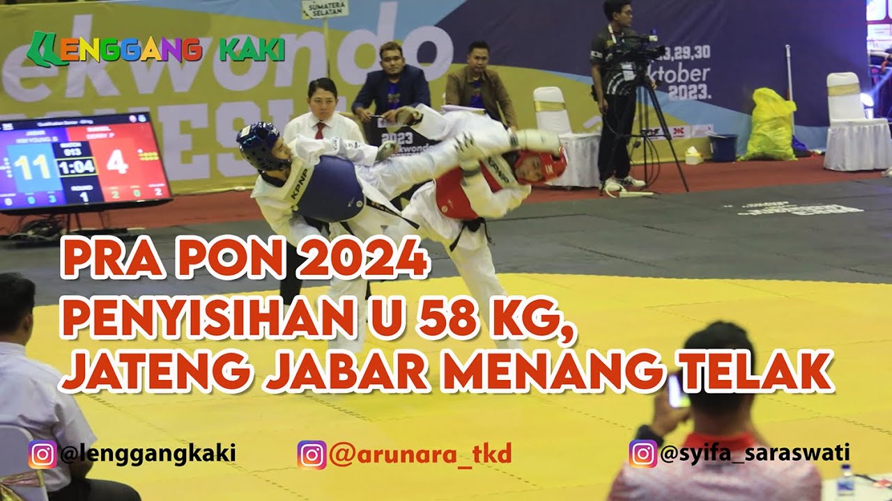 PRA PON Taekwondo, RIAU VS JATENG U 58, Jateng Terlalu Lincah, JABAR  Menang Telak lawan SUMSEL