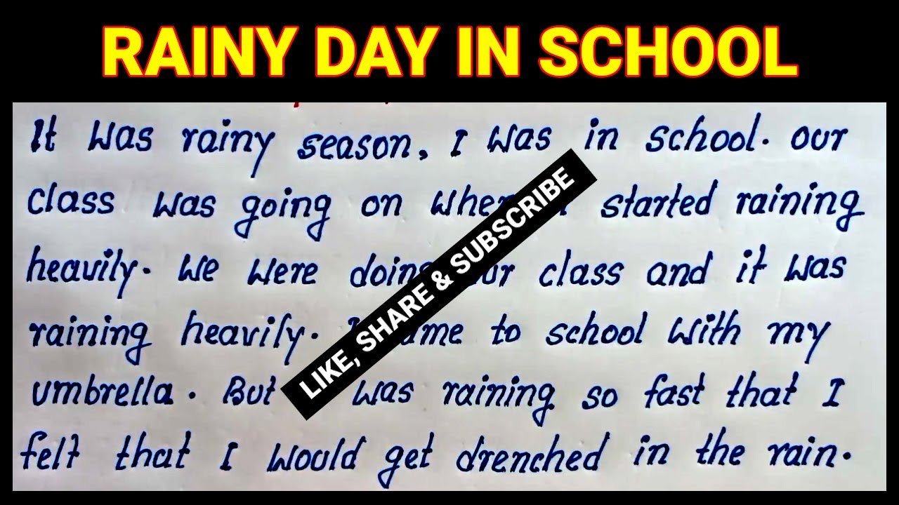 Rainy Day in School English Essay | Write English Essay on Rainy Day in School | English Essay