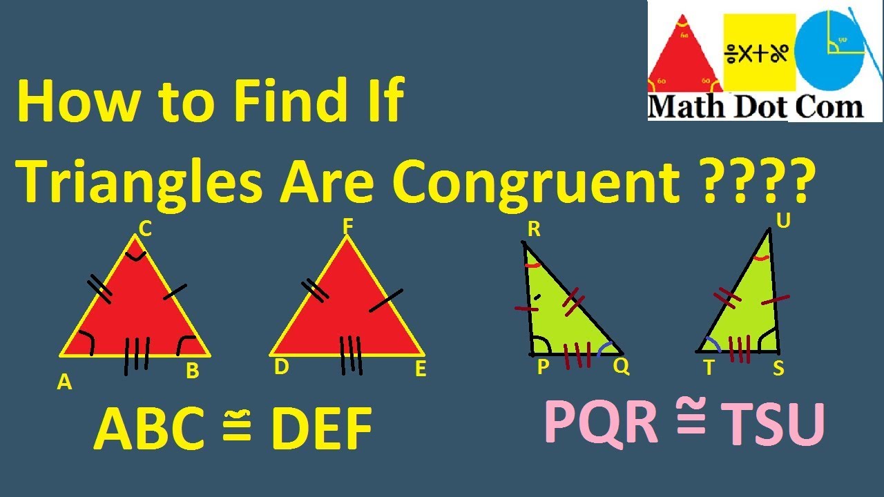What are Congruent Triangles | Conditions for Triangles Congruence | Math Dot Com