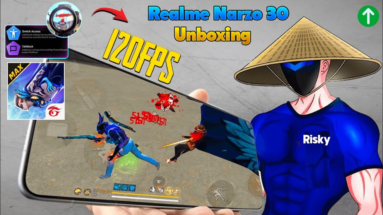 Realme Narzo 30 5G Unboxing and First Low Price Mobile ! 120FPS Free Fire Test And HANDCAM iQOO FPS 