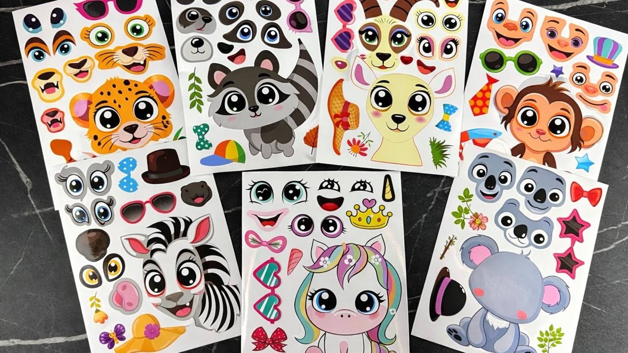 💖Paper DIY💖 Paper Sticker Animals Cute Series Make Face  Satisfying ASMR Fun Diy #animal #diy #cute