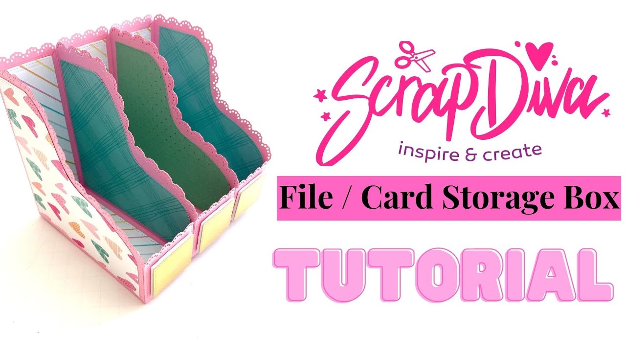 SCRAPDIVA DESIGNS | FILE STORAGE CARD BOX| TUTORIAL