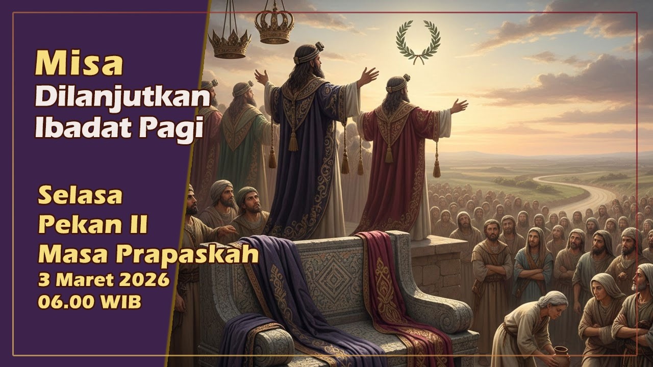 MISA DILANJUTKAN IBADAT PAGI, SELASA PEKAN II MASA PRAPASKAH, 3 MARET 2026, 06.00 WIB