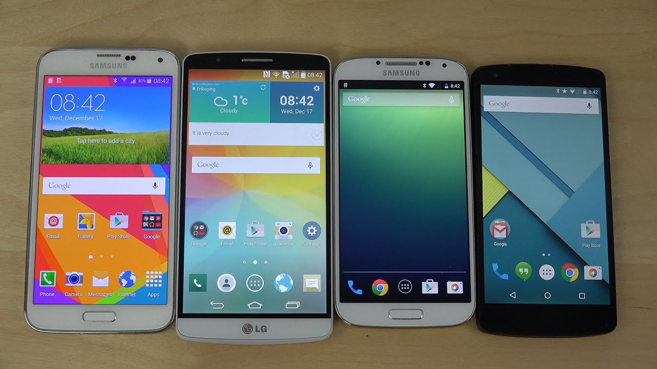 Android 5.0 Lollipop: Samsung Galaxy S5 против LG G3 против Nexus 5 против Galaxy S4 — что быстре...