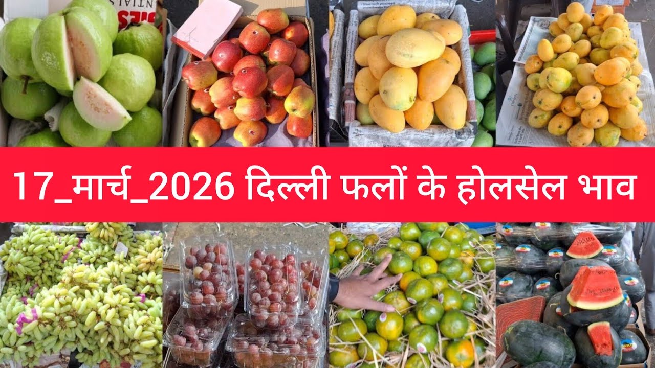 March 17, 2026 दिल्ली फलों के भाव Delhi Fruit Market Price Azadpur Mandi Today Aaj Ka Fruit Rate