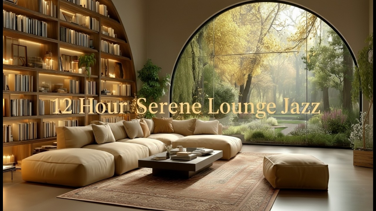 12 Часов Безмятежный Сад Lounge Jazz ☕ Спокойное Пиано-Кафе · Фокус & Релакс | 4K