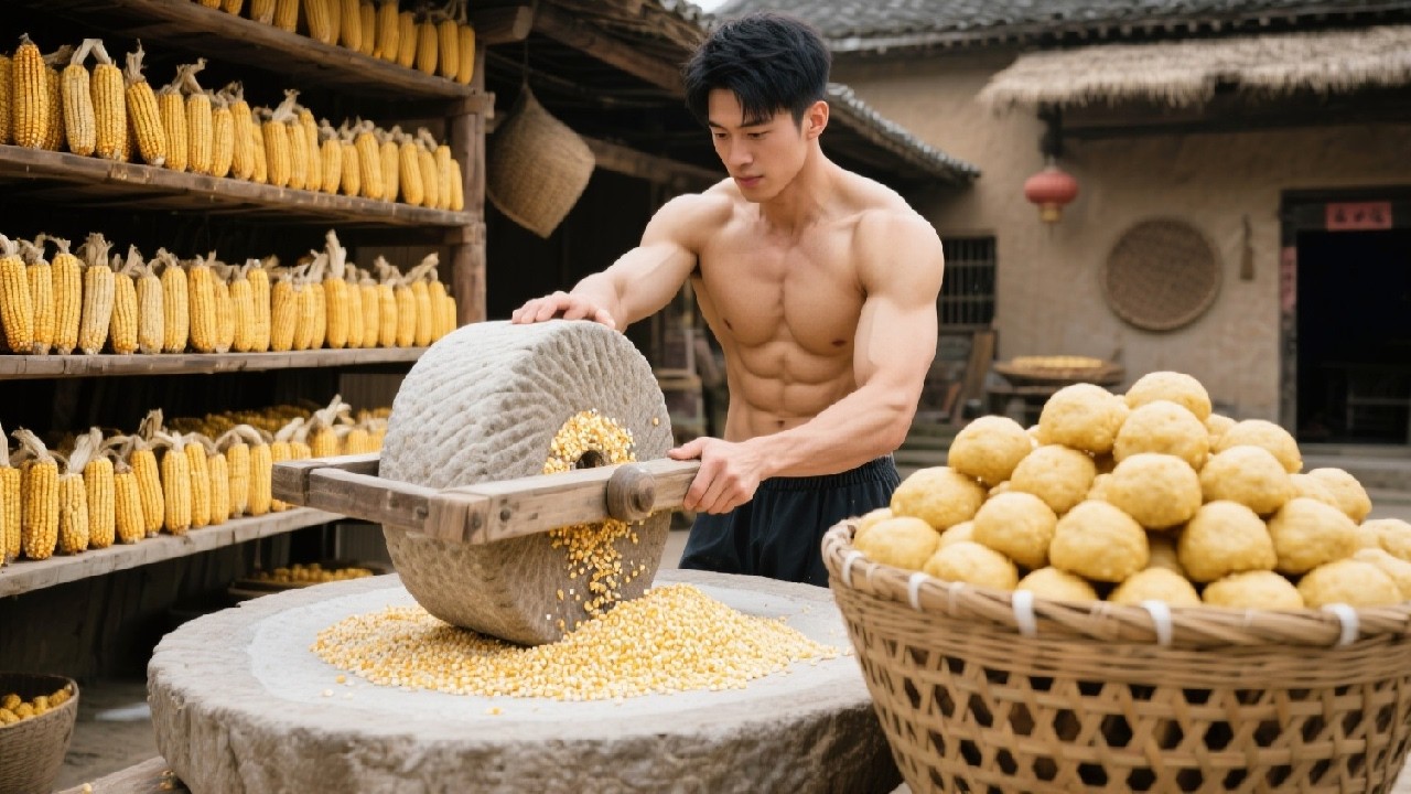 Grinding Sweet Corn To Create Delicious And Stomach-Warming Fermented Rice Ball Soup！