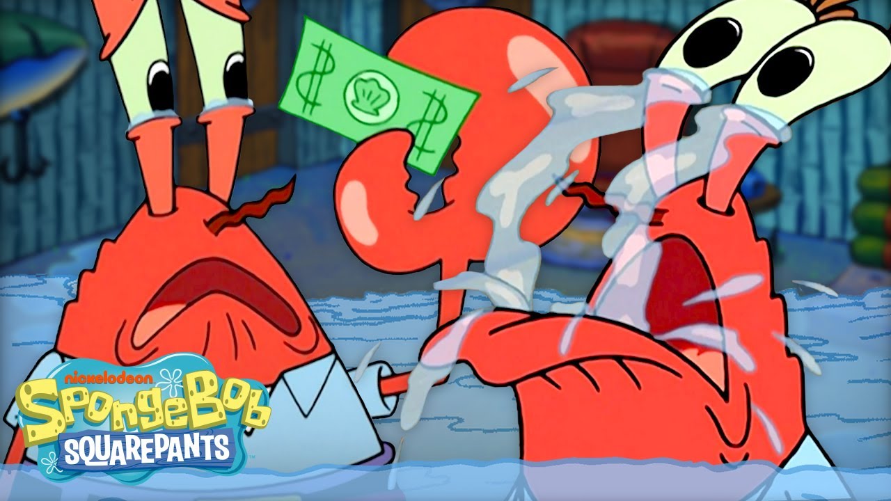 Every Time Mr. Krabs Cries Ever 😭 | SpongeBob