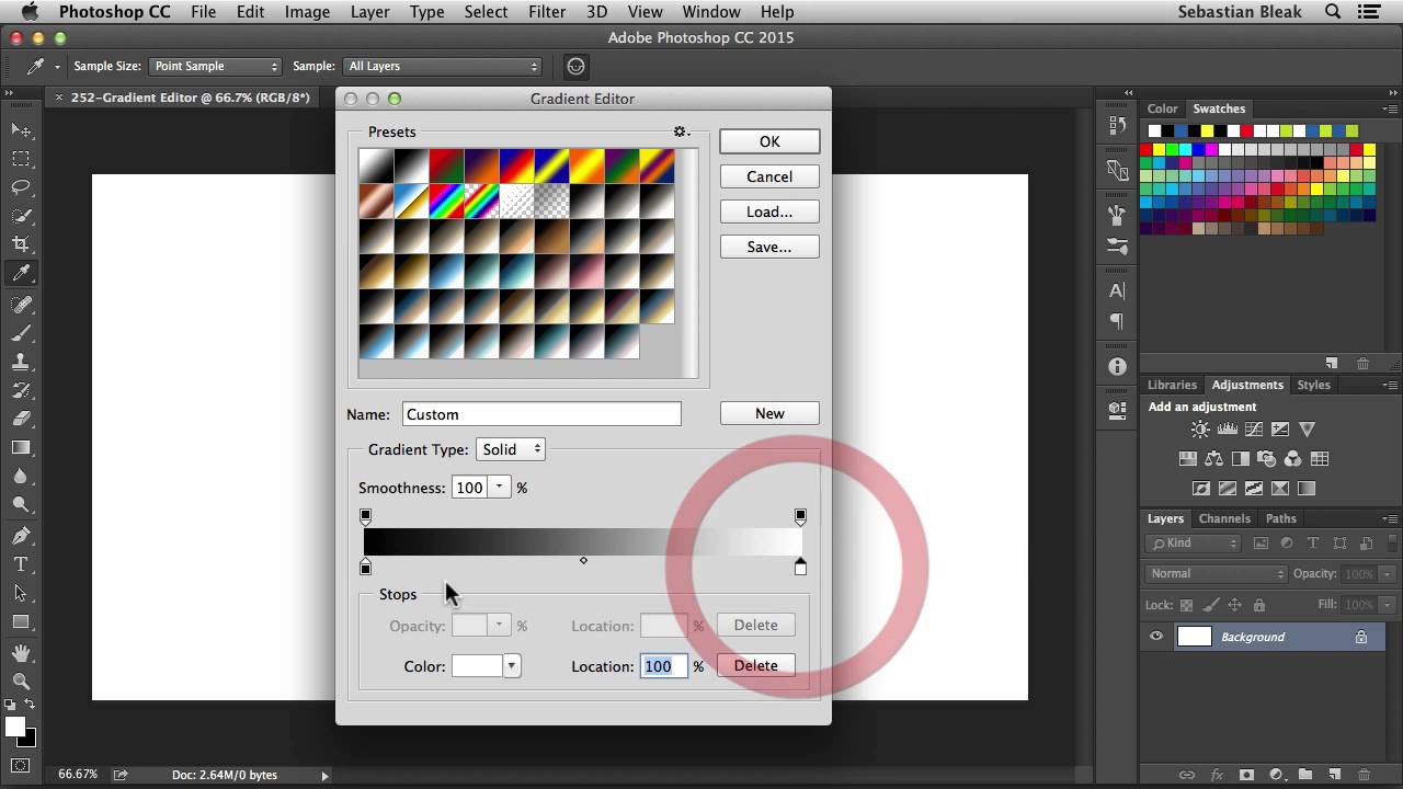 Adobe Photoshop "Gradient Editor" NSL WK 252
