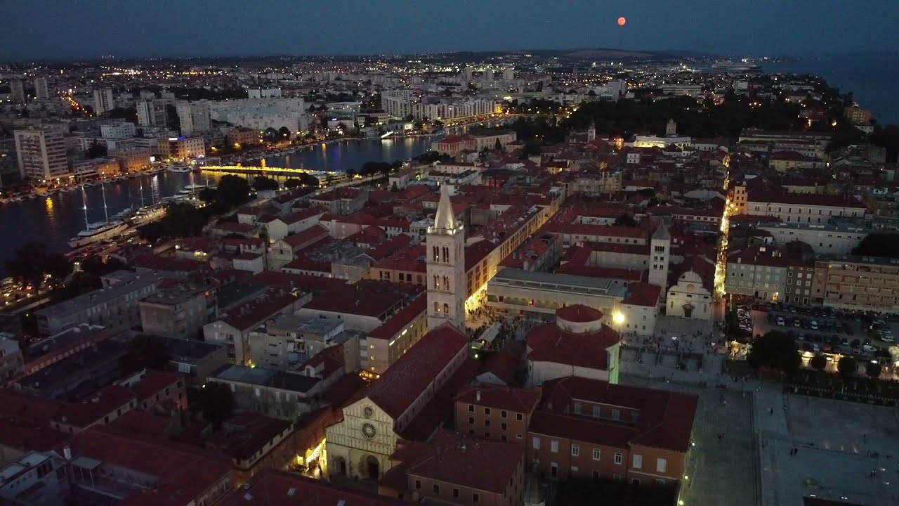 Zadar Night with a drone.