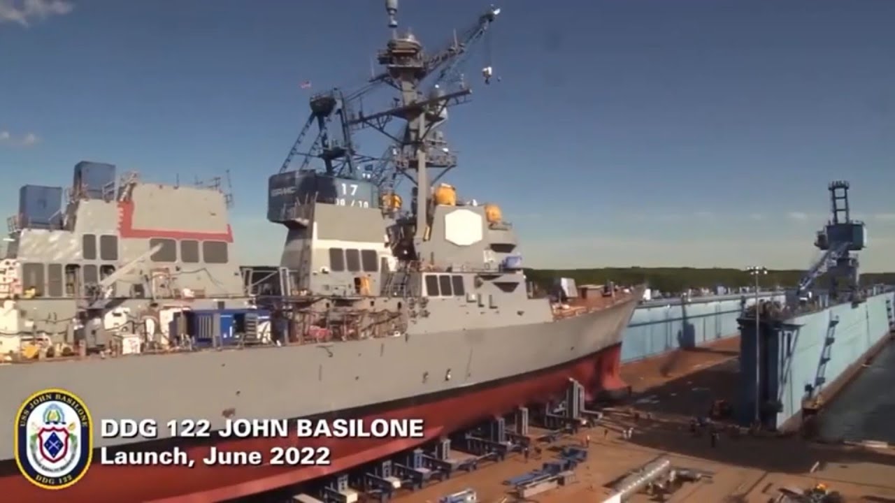 U.S Navy launches USS John Basilone (DDG 122) | 72nd Arleigh Burk Flight IIA Destroyer