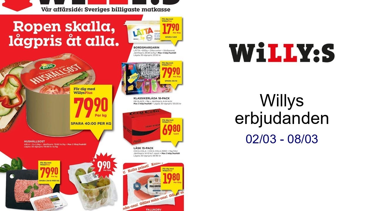 Willys erbjudanden 02/03 - 08/03