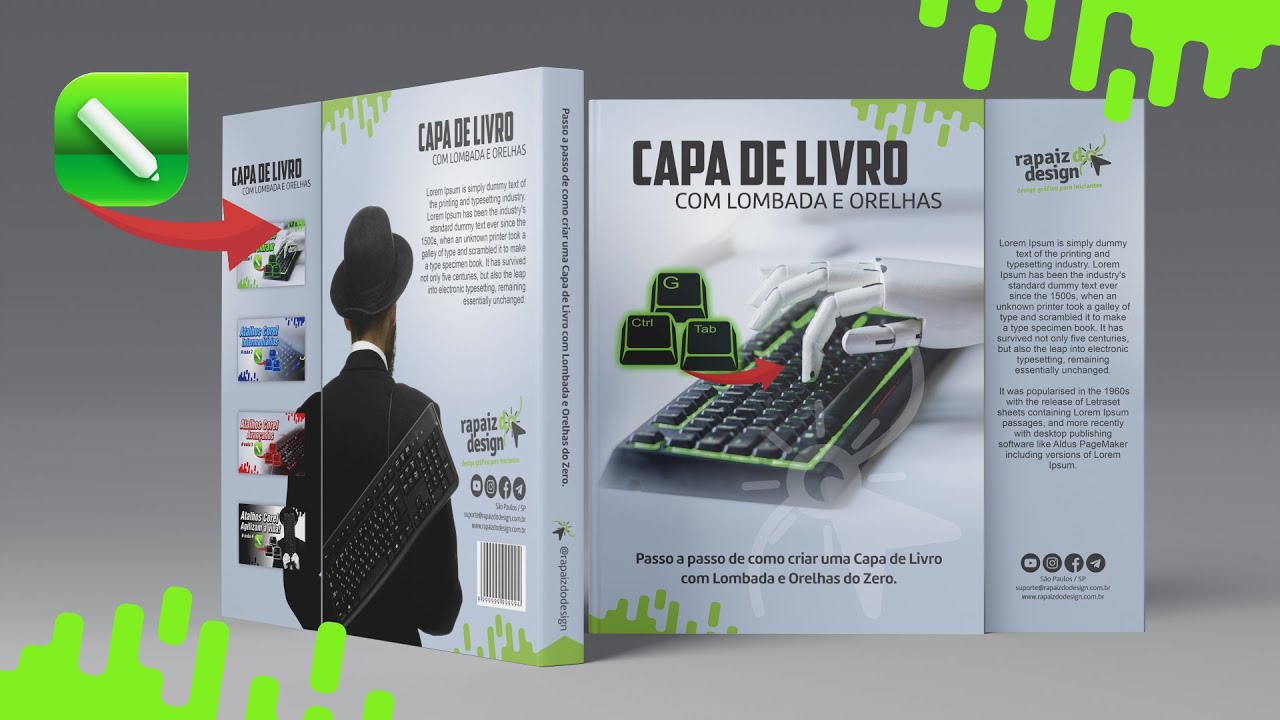 Como fazer uma capa de livro no Corel Draw com orelhas e lombada [Gabarito Capa de Livro]