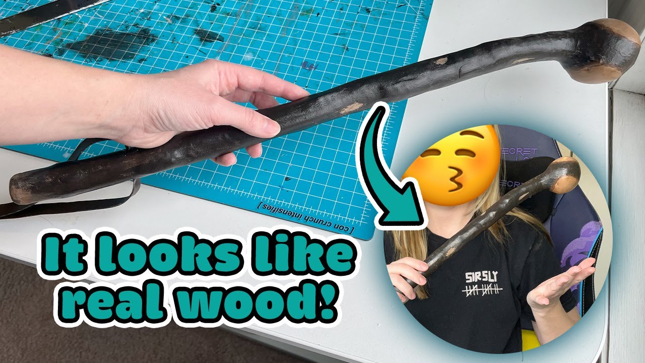 I MADE A STICK: Making + painting a cosplay prop to look like wood