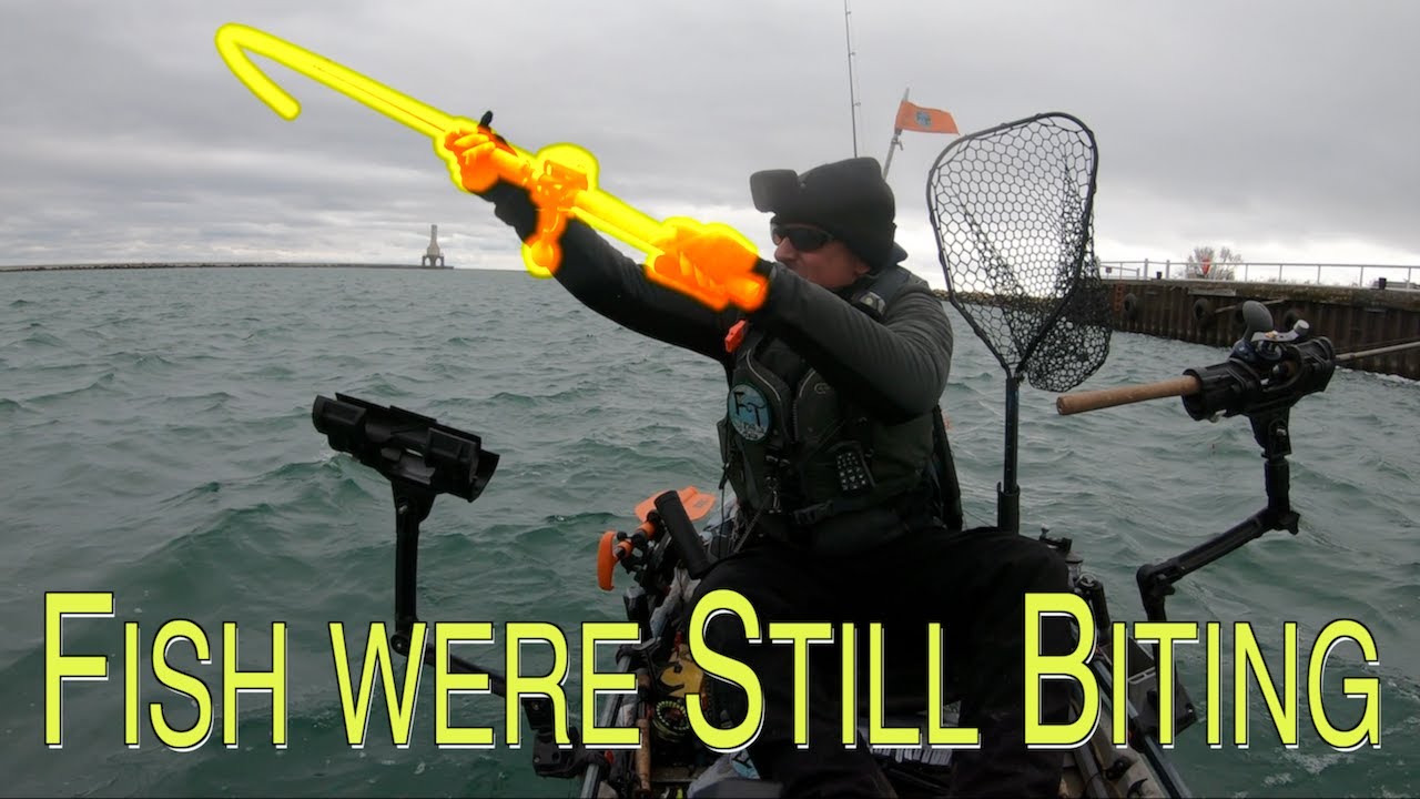 Bad Weather, Good Fishing | Lake Michigan Port Washington Hobie Kayak Tout Fishing