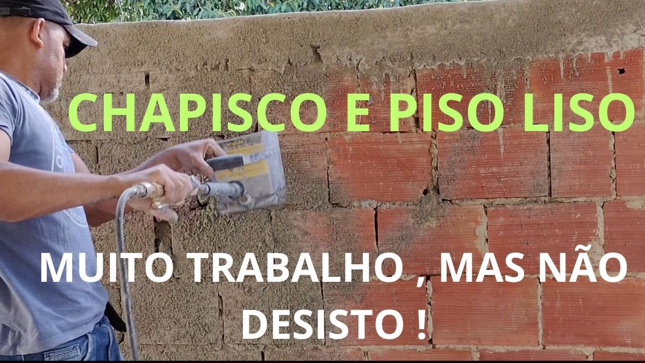 CIMENTO QUEIMADO, CHAPISCO NO MURO DA OFICINA
